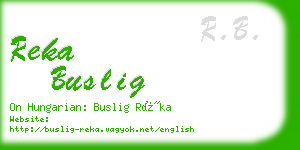 reka buslig business card